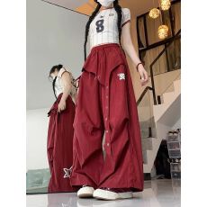 批发美式潮牌街舞速干工装裤女夏季嘻哈爵士舞阔腿运动<b class='q'>休闲裤</b>潮