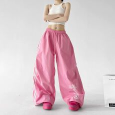 批发独特阔腿裤女2026夏装新款超火高个子运动裤户外正品休闲裤子