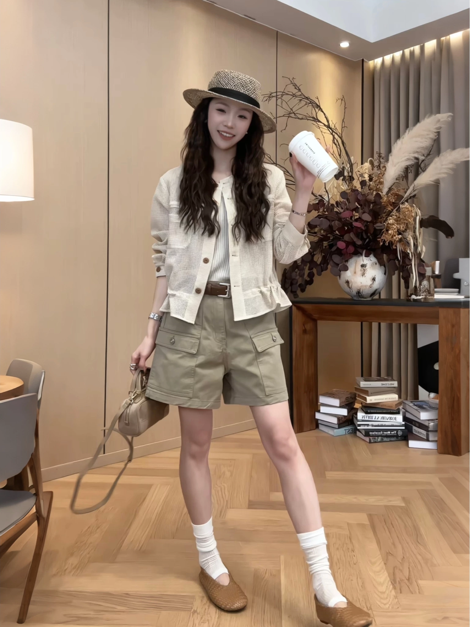 작은 조용한 잠시 밑단 펌프 로프 재킷 26 봄 아모이 다용도 슬림해 보이는 홀로우 아웃 맨위 2603d1637