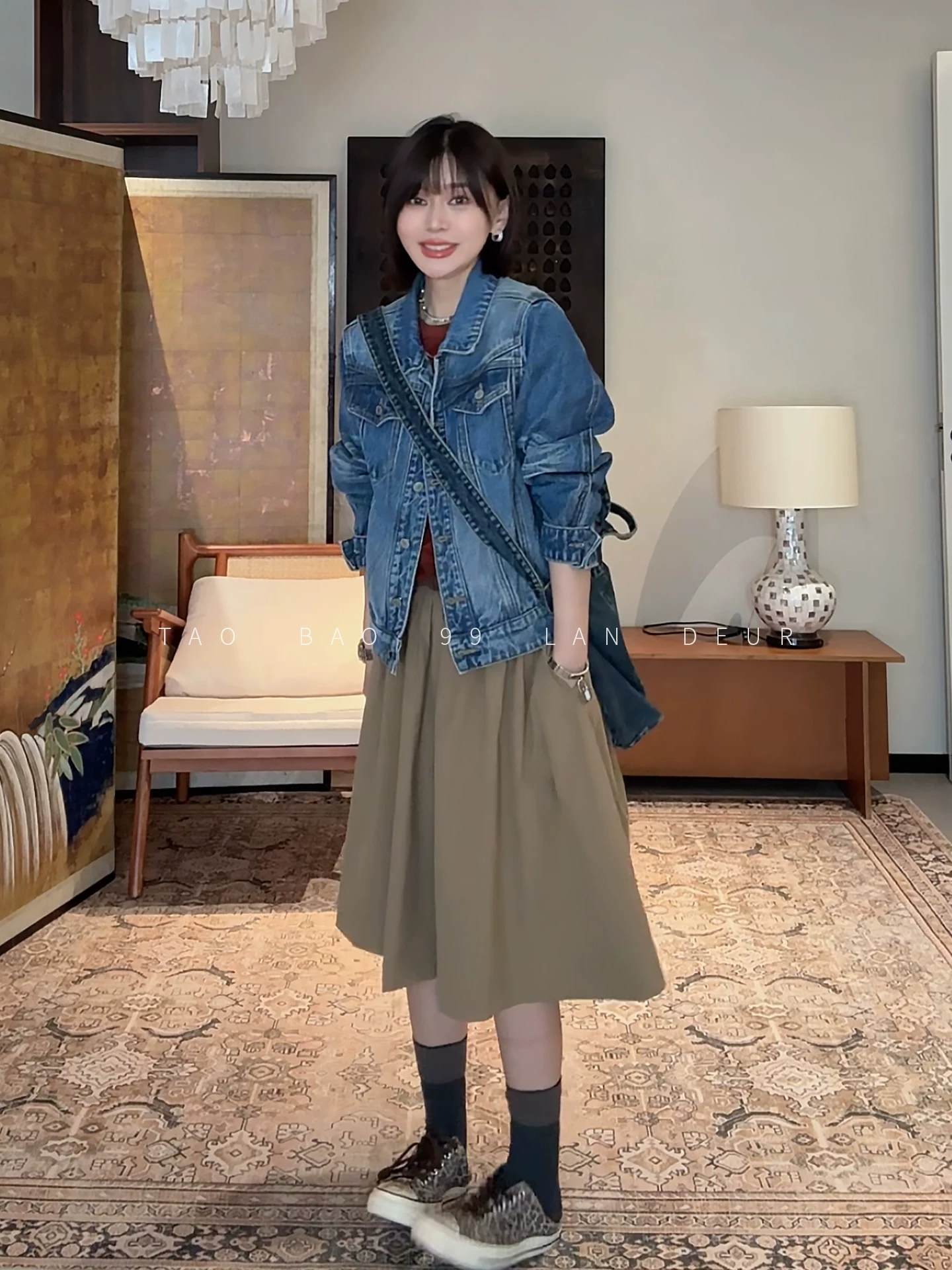 오래된 것들 바람 단색 다용도 슬림해 보이는 퍼프 치마바지 꽃밭 반신 스커트 여성