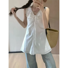 批发大码<b class='q'>女装</b>白色v领叠穿蕾丝吊带背心春夏款2026超火中长款无袖上衣