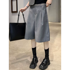 批发韩系小众设计感高腰直筒休闲裤夏季新款时尚百搭显瘦<b class='q'>西装</b>阔腿中裤