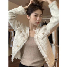 批发轻奢复古粗花呢小香风短外套女2026<b class='q'>春</b>新款名媛气质高级感显瘦上衣