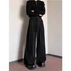 批发立体解构小众设计垂坠感阔腿裤男女直筒休闲裤宽松百搭时尚拖地裤