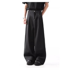 批发立体解构小众设计垂坠感阔腿裤男女直筒休闲裤宽松百搭时尚拖地裤