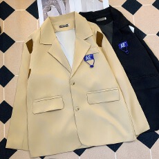 批发设计感情侣款小众西装外套潮牌痞帅宽松冷淡风<b class='q'>西服</b>高级感炸街上衣