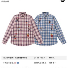 批发美式复古格子<b class='q'>短袖</b><b class='q'>衬衫</b><b class='q'>男</b>女生春夏宽松刺绣<b class='q'>衬衣</b>设计感格纹情侣半袖