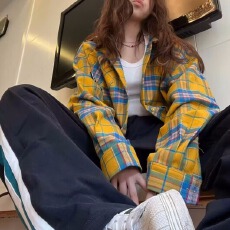 批发美式长袖衬衫情侣日系港风宽松衬衣<b class='q'>男</b>女春夏潮流百搭休闲薄款外套