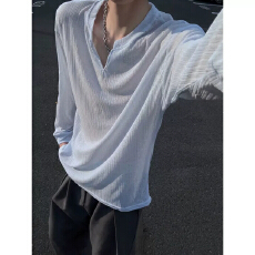 批发cleanfit韩系宽松慵懒镂空<b class='q'>长袖</b><b class='q'>男</b>女春秋松弛感简约痞帅情侣上衣