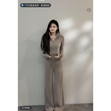 批发【苏苏】<b class='q'>冬</b>季新款休闲慵懒时尚套装上衣抽绳长裤阔腿裤长袖