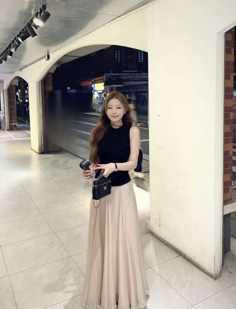 sza 프라임 그림자 꽃 흔적 여름 새로운 고급 디자인 센스 패션 다용도 슬림해 보이는 반신 스커트 맨위
