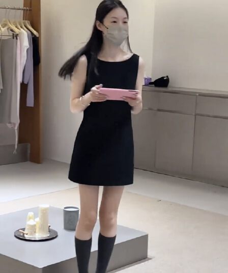 일본식 대 백리스 정장 드레스 작은 검은 드레스