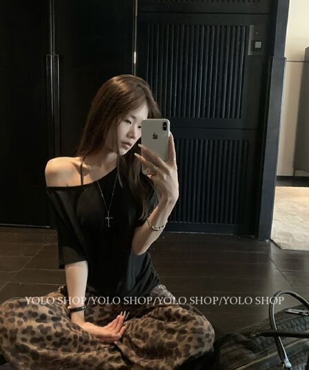 레오파드 무늬 느슨함 센스 아마 굴곡 바지 여성 여름 넓은 다리 루즈핏 스트레이트 캐주얼 긴 바지 맨위