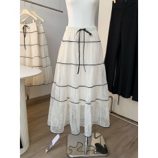 加绒月下白茶花雪纺半身裙女中长款2025秋装新款法式仙女裙