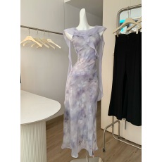 批发SE GENTLE SUN秀熙熙法式优雅碎花吊带披肩<b class='q'>连衣裙</b>女收腰显瘦裙子