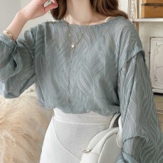 批发日本韩国韩版东南亚<b class='q'>外贸</b>热卖夏季雪纺衫空调衫衬衫蕾丝衫上衣衬衣