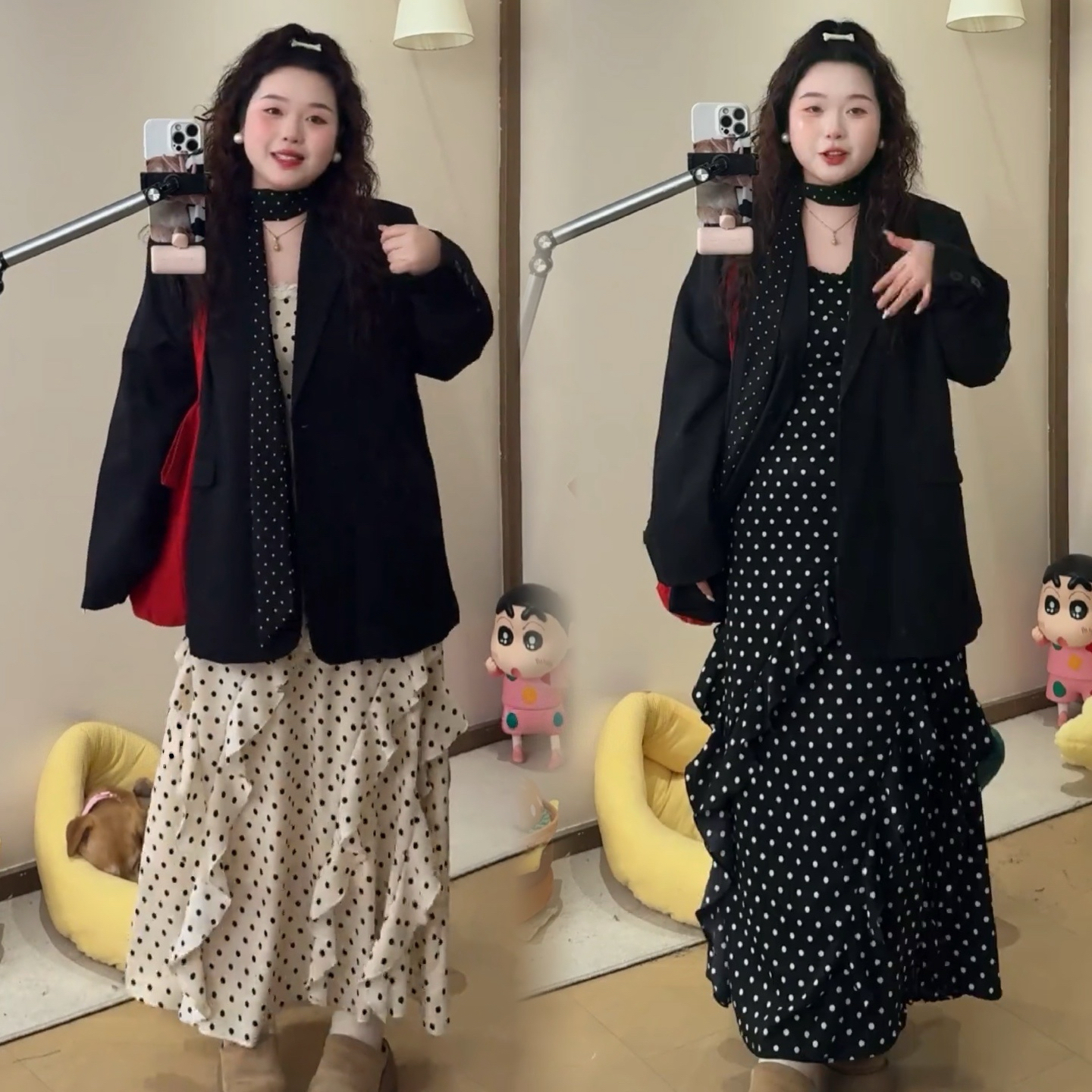 빅 사이즈 여성 의류 프랑스식 ins 바람 슬립 드레스 롱 스커트 여름 캐주얼 블레이저 천 금빛 바람 투피스 슈트
