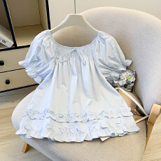 批发2026年漂亮<b class='q'>衬衫</b>夏季新韩系小清新系带减龄百搭短袖上衣女