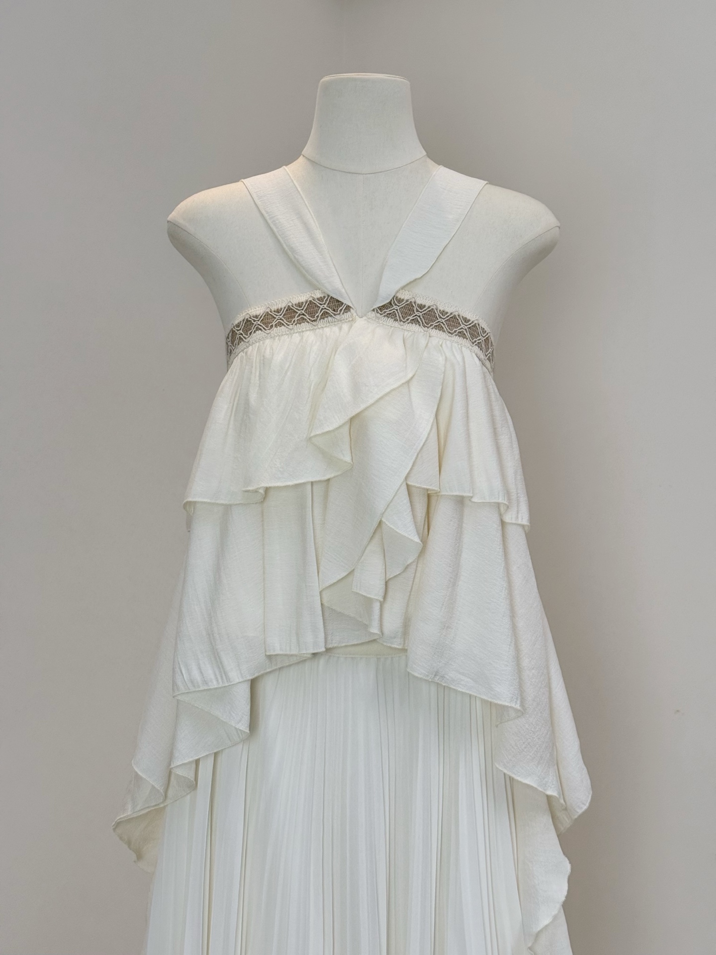 여름 리허설 디자인 센스 불규칙 리본 민족 스타일 스트랩 행침 목 맨위 여름