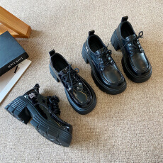 批发2025秋季新款粗跟法式乐福鞋玛丽珍鞋复古风百搭小皮鞋