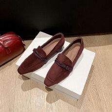 批发葡萄家同款 复古英伦风乐福鞋女新款百搭一脚蹬懒人鞋豆豆鞋<b class='q'>通勤</b>