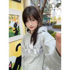 批发美式复古高街灰色印花连帽卫衣女秋冬<b class='q'>时尚</b>百搭<b class='q'>情侣</b><b class='q'>小众</b>慵懒风上衣