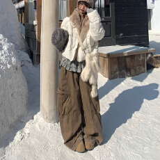 批发美式<b class='q'>复古</b>波点拼接裙摆长袖t恤女秋冬新款休闲显瘦内搭打底上衣潮