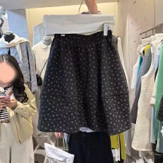 批发小清新温柔碎花半身裙女秋冬小个子韩系复古a字裙短裙蓬蓬花苞裙