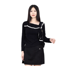 批发漂亮独特短款小上衣2026新款胖mm小众荷叶边不规则气质显瘦小衫女