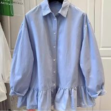 批发原版做工2026年秋新款荷叶拼接<b class='q'>长袖</b>男女情侣衬衫洋气<b class='q'>长袖</b>衬衣