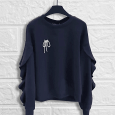 批发曼巴棉藏青色短款卫衣早秋2026秋冬新款<b class='q'>长袖</b>爆款秋季上衣<b class='q'>女装</b>