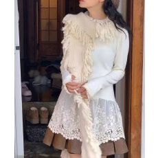 批发原版做工2026年不规则蕾丝打底衫女秋纯欲甜美<b class='q'>长袖</b>内搭连衣裙