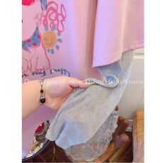 批发洋气涂鸦假两件网纱长袖T恤女<b class='q'>宽松</b>设计感2026年春季新款时尚<b class='q'>上衣</b>