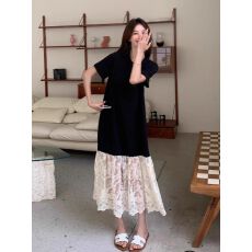 批发淑女风设计师款蕾丝镂空2026年<b class='q'>春</b>季新连衣裙女装宽松显瘦遮肉裙子