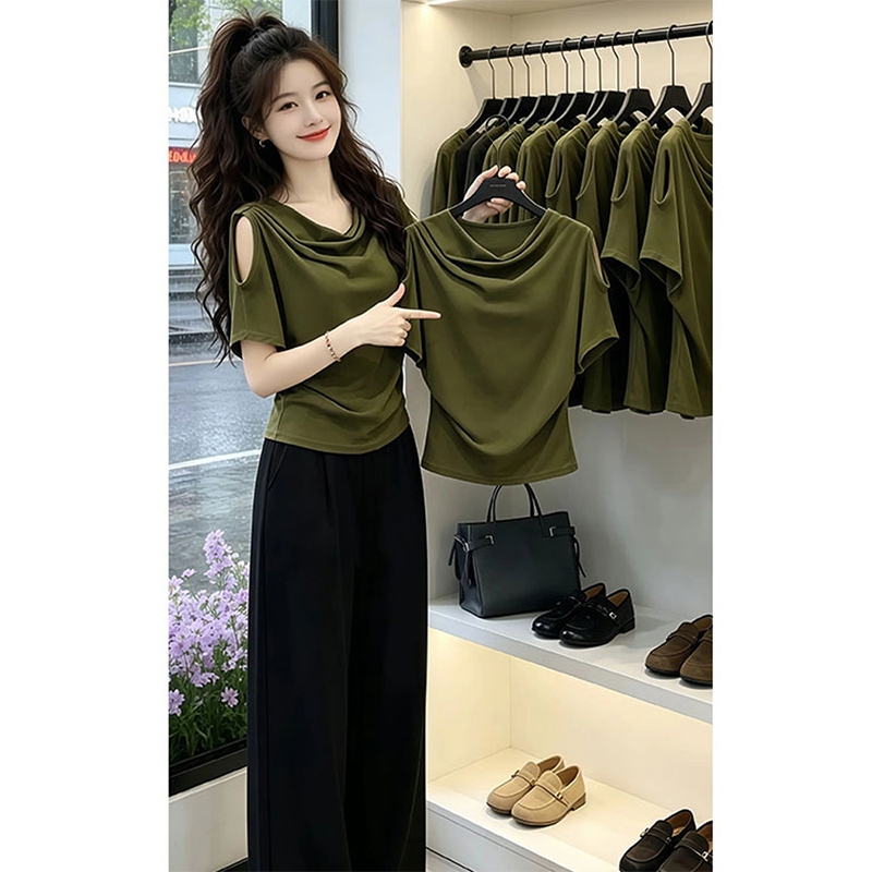 사람들 면 와 사고 방식 빅 사이즈 느긋한 바람 흔들다 칼라 반팔 티셔츠 여성 여름 새로운 폭발 고유 한 아름다운 맨위