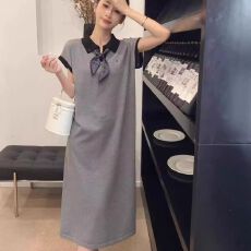 批发40支酷丝爽棉2026夏新款时尚优雅显瘦<b class='q'>连衣裙</b>女设计感显瘦<b class='q'>长裙</b>