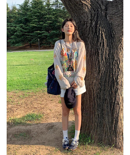 아메리칸 2026 여름 새로운 조수 브랜드 수채화 낙서 색상 통기성 자외선 차단 블라우스 긴팔 티셔츠 루즈핏 맨위