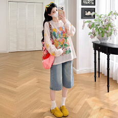 批发时尚美式<b class='q'>长袖</b>防晒<b class='q'>T</b><b class='q'>恤</b>女2026年夏季新款时尚涂鸦印花洋气宽松上衣