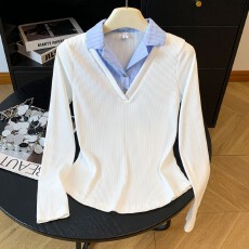 批发实拍大码女装2026春季新款胖mm时尚百搭别致简约休闲显瘦打底衫