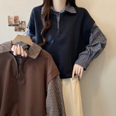 批发实拍实价大码2026春季新款胖mm韩版宽松显瘦百搭休闲复古格子衬衫