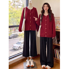 批发韩系蓝色毛衣外套女2026秋季新款慵懒风宽松百搭针织开衫秋冬上衣