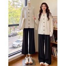 批发温柔风甜美花朵刺绣毛衣开衫女<b class='q'>春</b>秋慵懒宽松百搭针织外套软糯上衣