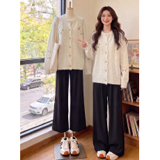 批发甜美风花朵毛衣外套女2026秋季新款温柔风巨好看针织开衫秋冬上衣