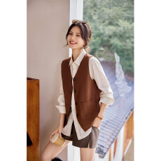 批发设计感<b class='q'>西装</b>马甲女春秋气质百搭显瘦马夹背心减龄休闲简约上衣