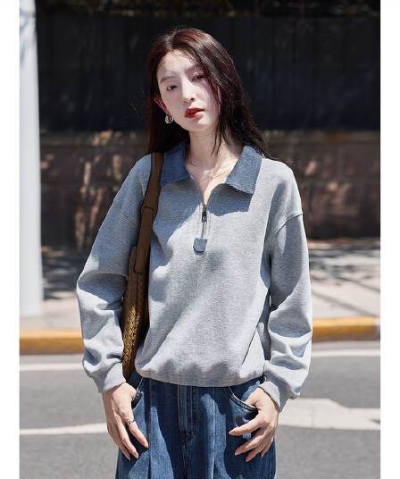 패션 지퍼 봄 루즈핏 슬림해 보이는 다용도 2026 캐주얼 배색 폴로 칼라 새로운 패치워크 후드티 맨위