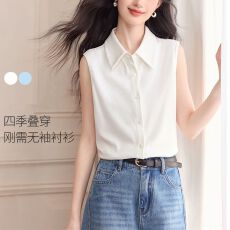 通勤百搭2026年春夏季新款无袖衬衫四季叠穿打底衫上衣