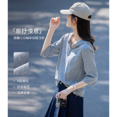 批发【气质减龄蕾丝花边拼接卫衣】26年春夏休闲连帽上衣