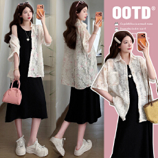 批发实拍 <b class='q'>孕妇</b><b class='q'>连衣裙</b>套装2026新款洋气时尚夏外穿薄款短袖<b class='q'>衬衫</b>两件套