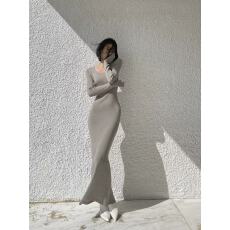 批发经典延续秋冬U领羊毛高弹修身包臀超长针织<b class='q'>拖地</b>连衣裙气质百搭裙