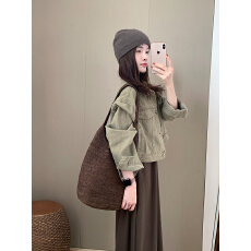 批发话里时尚<b class='q'>街头</b>气质牛仔短外套2025秋季新款韩版百搭显瘦长袖上衣女